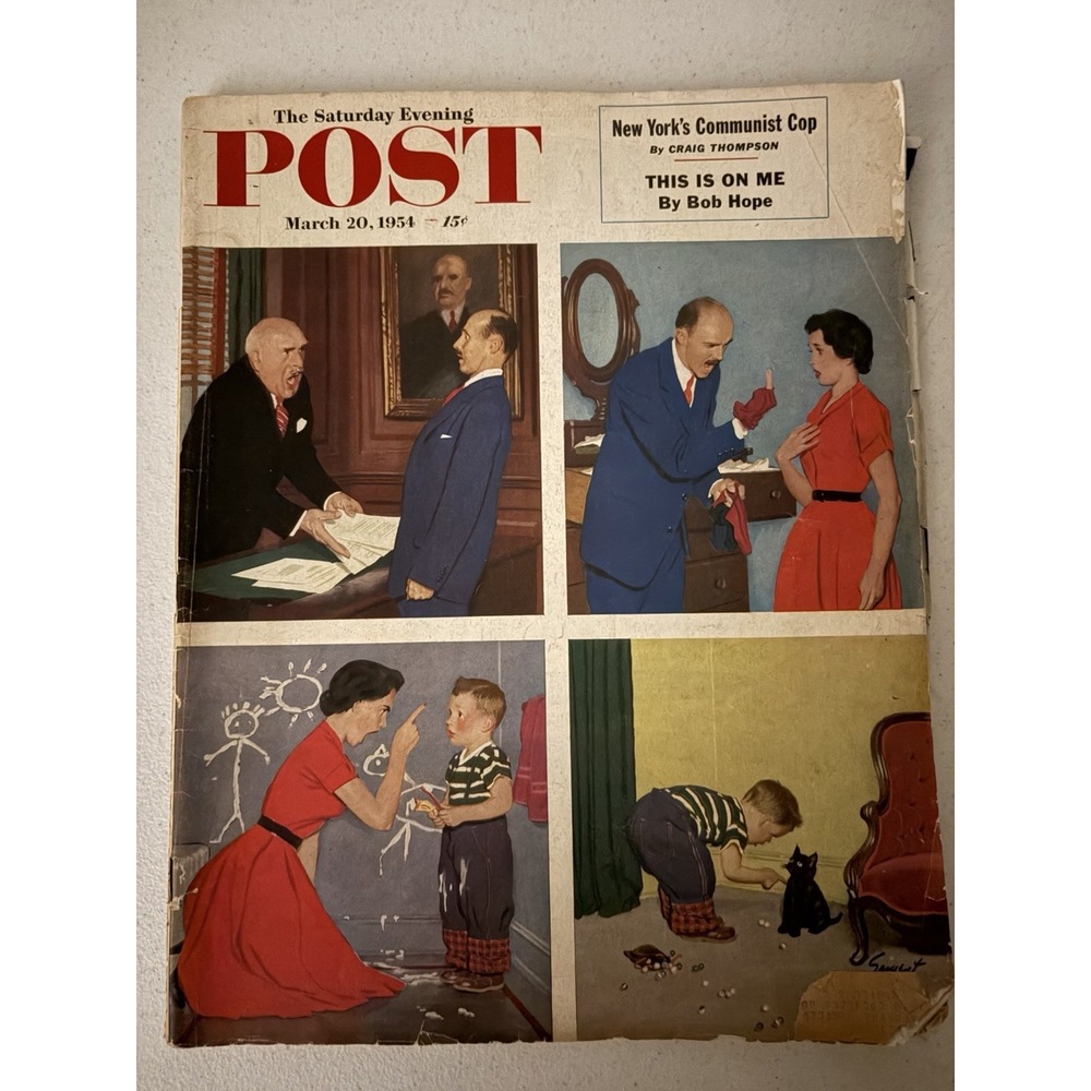 Saturday Evening Post Magazine March 20 1954 Bob Hope Communist Cop READ